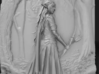 fantasy elf archer in the moonligh