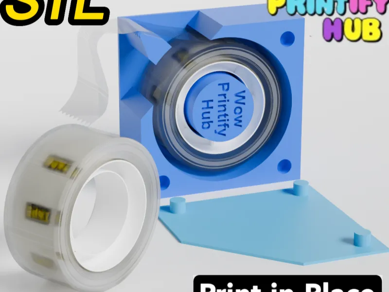 Small Clear/Scotch Tape Dispenser STL, Handheld Easy Grip