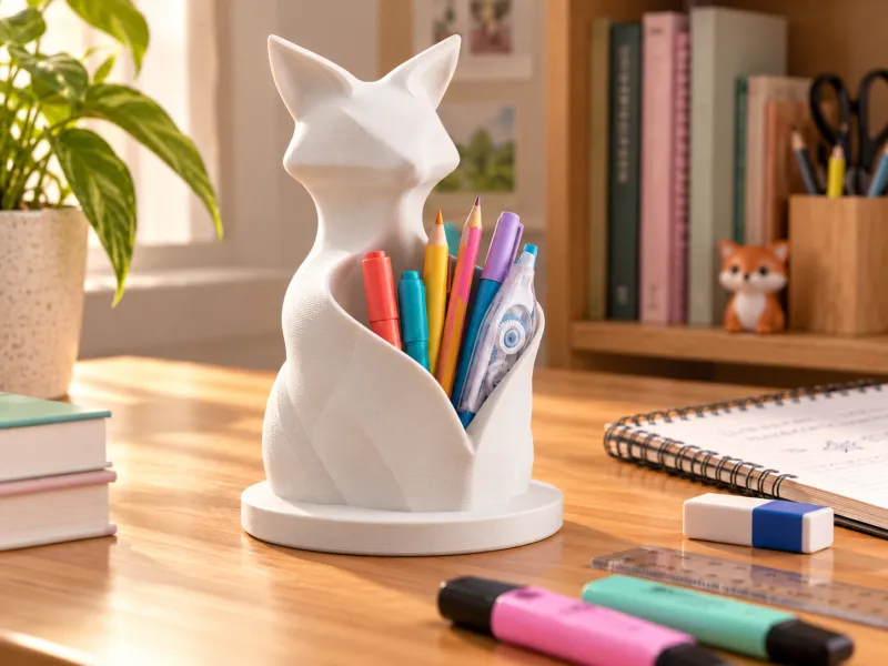 Porta-canetas Raposa e Organizador de Mesa