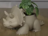Cute Triceratops Dinosaur Planter 3D Print File-0