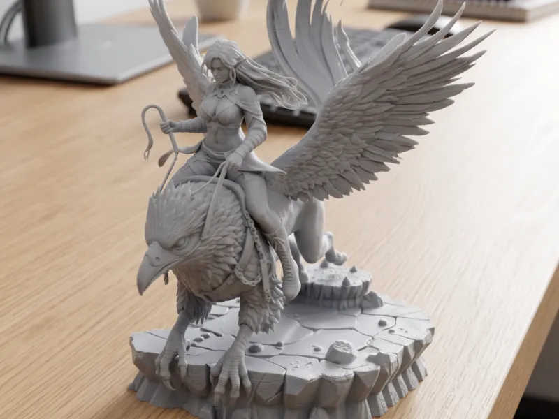 Iler Grifon Binicisi Model Figür Kız anime sanat Tablosu