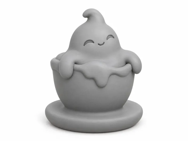 Ghost Peeking from a Teacup