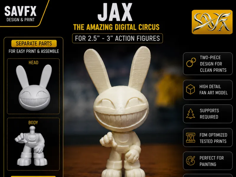JAX Fan Art Figure STL | Amazing Digital Circus 3D Printable