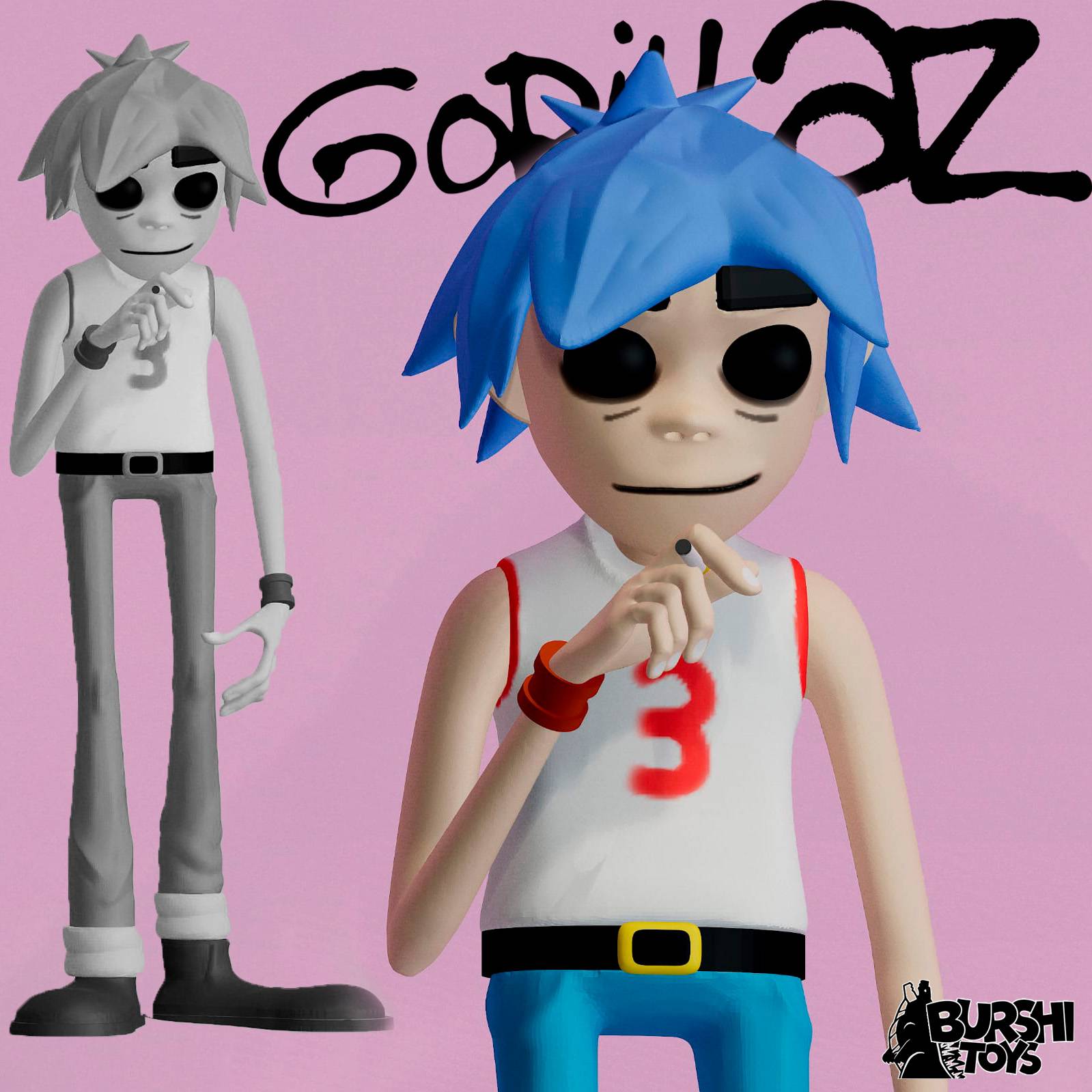 Gorillaz ゴリラズ フィギュア 2-D SUPERPLASTIC 美品 ゴリラズ