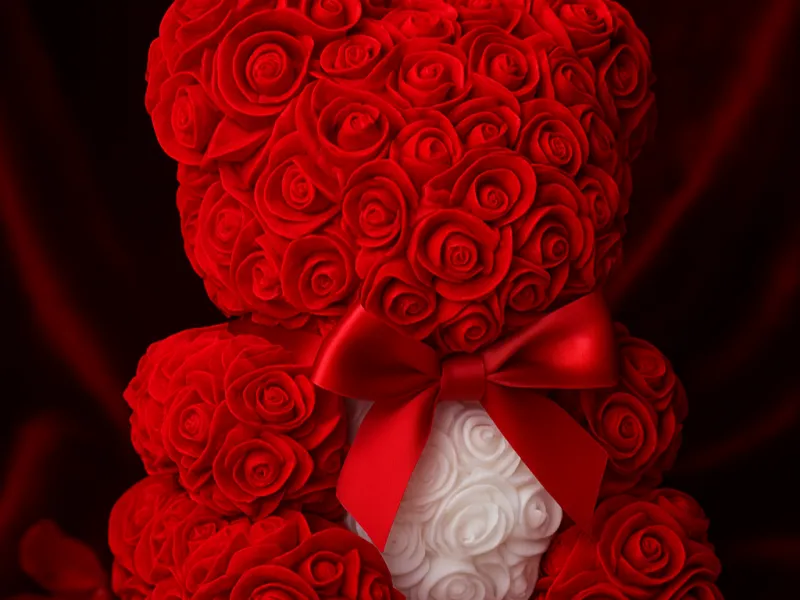 double-sided rose teddy bear | doppelseitiger Rosen Teddy