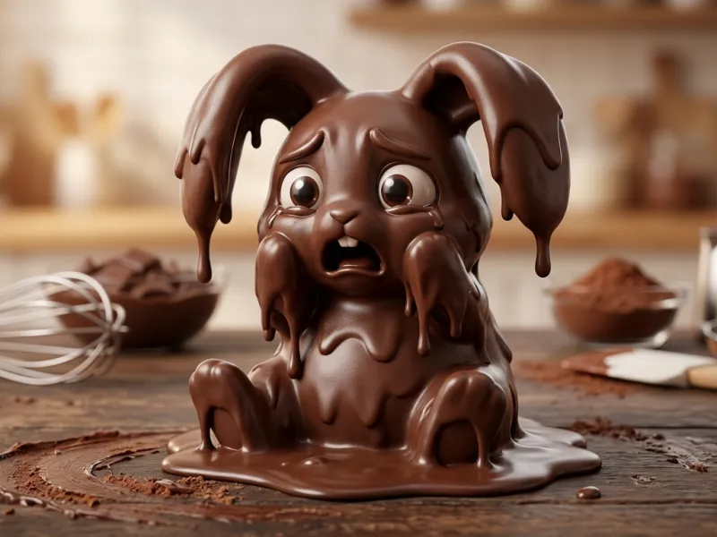 Chocolate bunny melting distressed 4