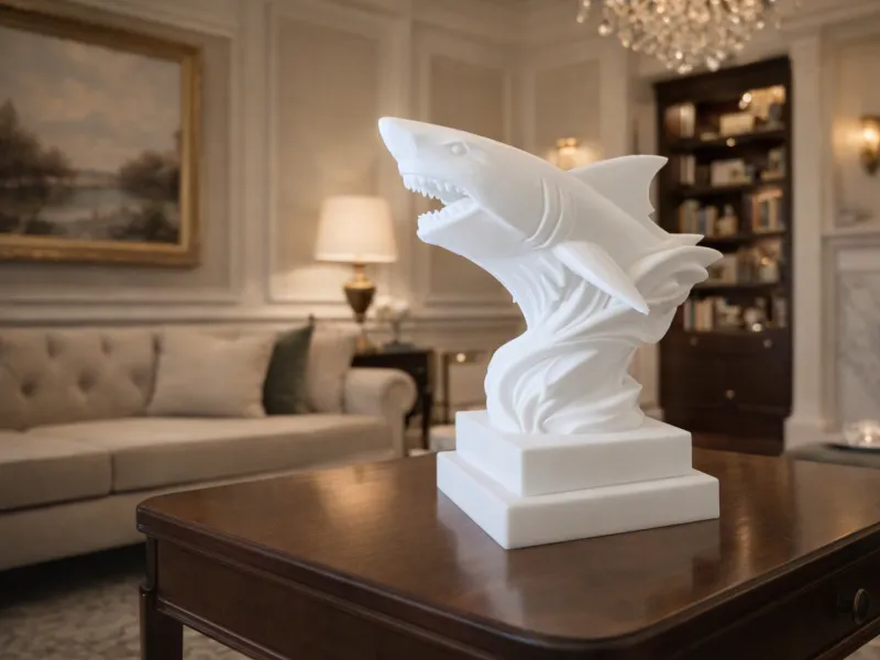 Sculpture buste de requin moderne
