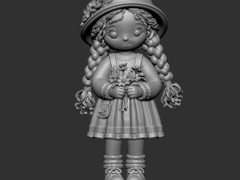 chibi doll character 3D print model