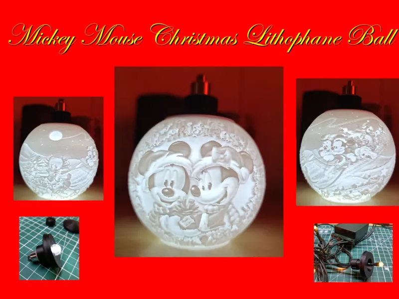 Bola de Natal em litofania do Mickey