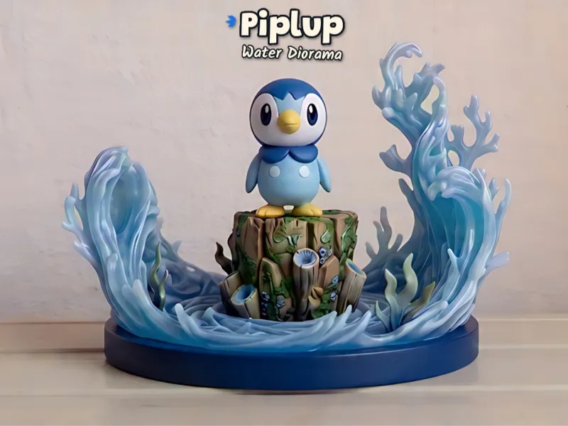 PIPLUP WATER DIORAMA - 3D POKEMON FAN ART NINTENDO [FREE]
