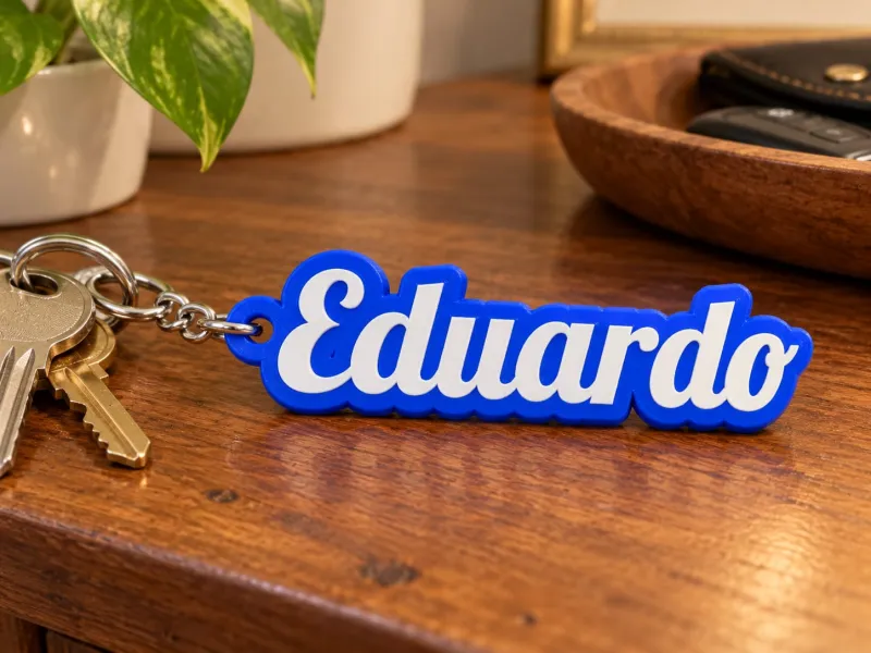 Porta-Chaves Personalizado Nome Eduardo Chaveiro 3D