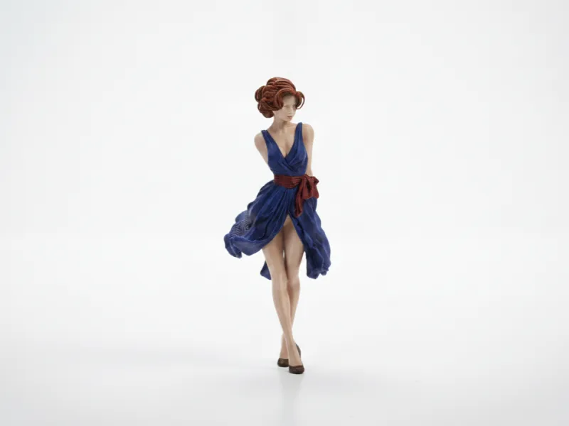 Elegant Lady Flowing Dress Figurine 3D Printable