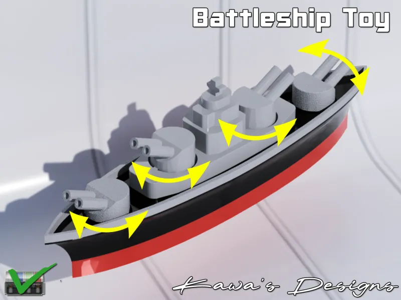 回転砲塔付き戦艦玩具