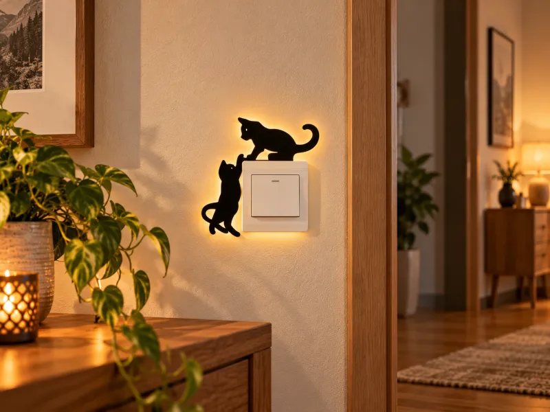 Cat Wall Art – Playful Cats Light Switch Decor