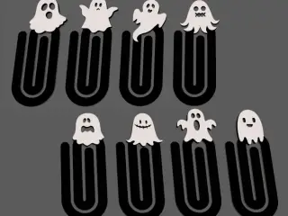 HALLOWEEN GIANT paperclips ghost set
