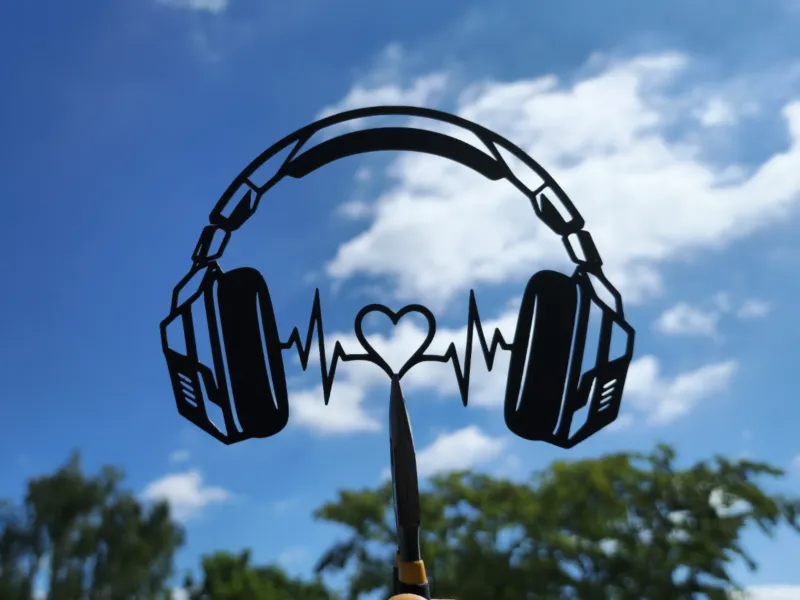 Music Heartbeat Headphones Wall Art