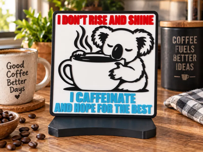 I Don’t Rise & Shine – Koala Coffee Sign