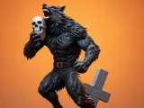 4444 Werewolf with Skull – Minimalist Statue  STL DND ARTE-0