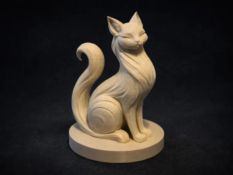 Escultura Elegante de Gato