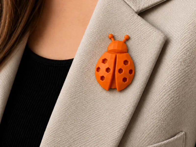 Low poly Ladybug badge / keychain