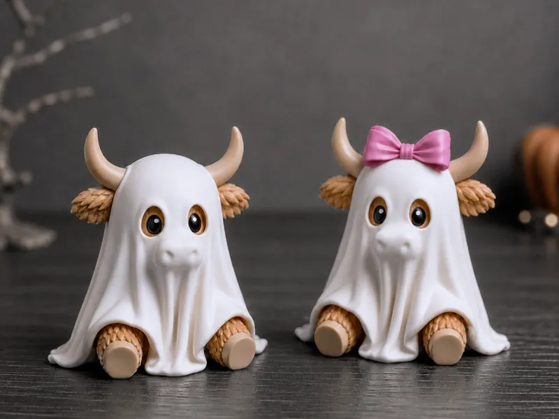 Spook Hooglandkoe Figurenset | Strik en Klassiek Spook