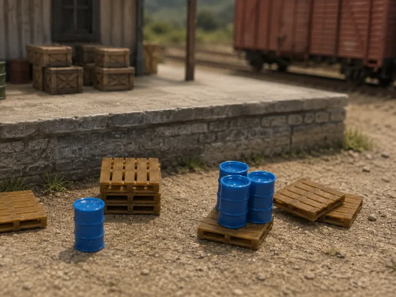 Pallets de Carga Realistas HO 1:87 | Accesorio para Maquetas