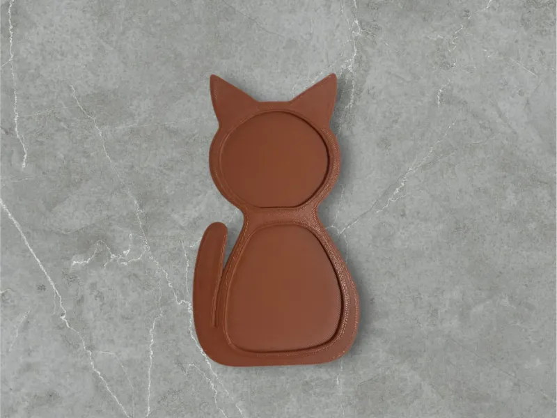 Bandeja para copo de café em formato de gato