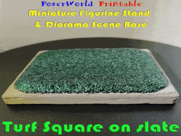 Turf Square on Slate Figure Stand and Scenic Diorama Base