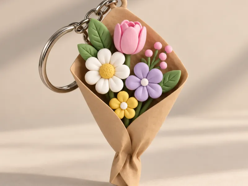 Buchet Miniatural de Flori | Breloc Floral Drăguț