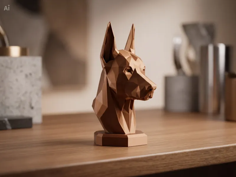 Geometric Dog (Doberman) Bust