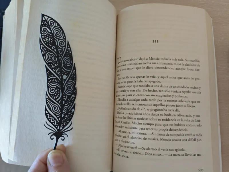 Marcapáginas Pluma tribal / Tribal Feather Bookmark