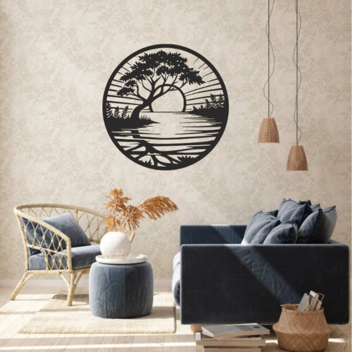 WallArt Nature Sun Tree 004