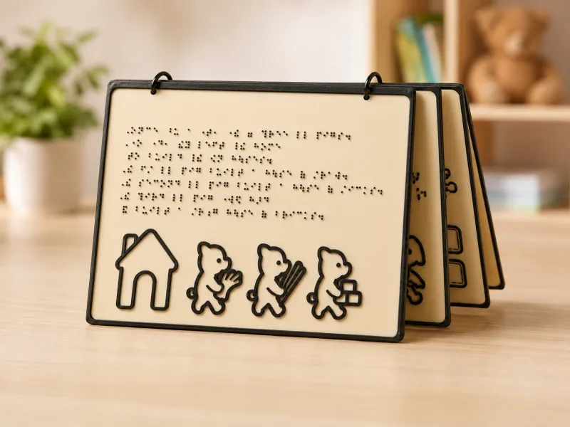 Braille Tactile Book - The Three Little Pigs – 3D Printed