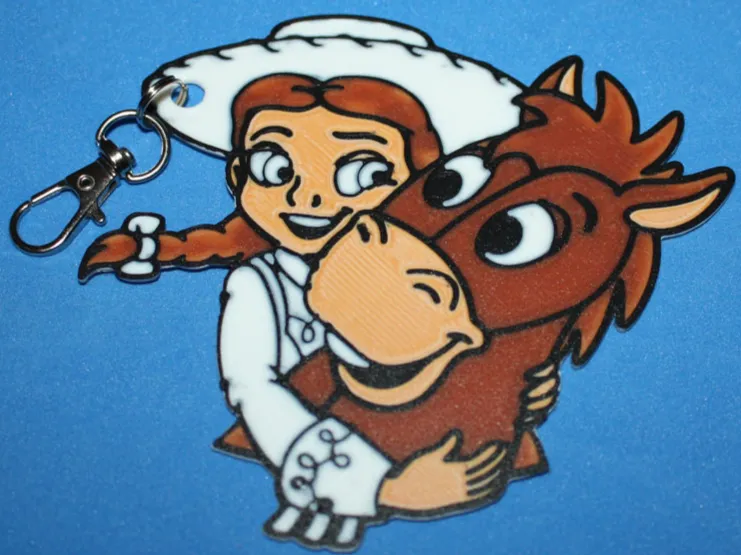 🤠 Jessie & Bullseye Keychain – Toy Story Fan Art