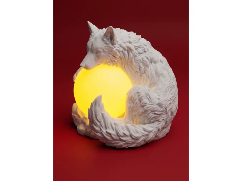 Wolf Moon Lamp | Glowing LED Sphere Night Light