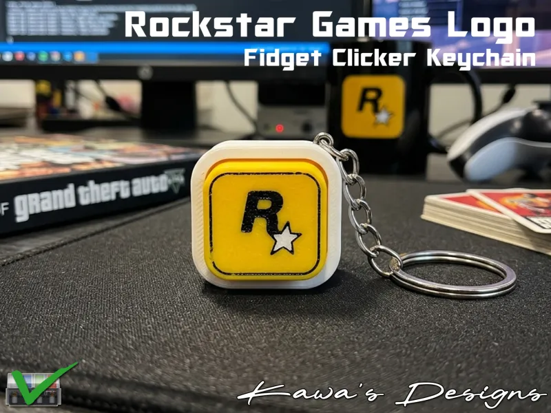 Rockstar Games Fidget Clicker Keychain