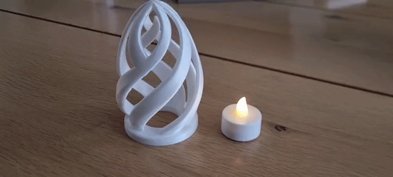 Portacandela tealight LED a guscio scultoreo a forma di uovo di Pasqua