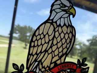 LIBERTY EAGLE SUNCATCHER — STAINED GLASS - 250TH ANNIVERSARY