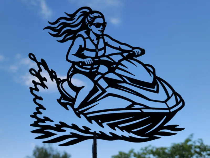 Jet Ski Girl 2D Wall Art Water Sport Decor