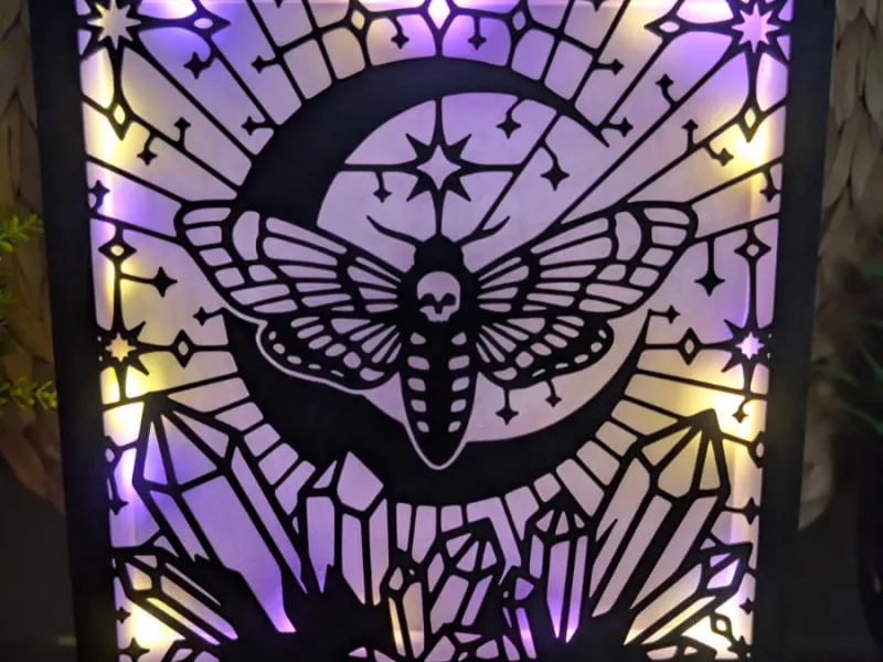 Mystic Moth & Crystals - Modular Light Box Insert