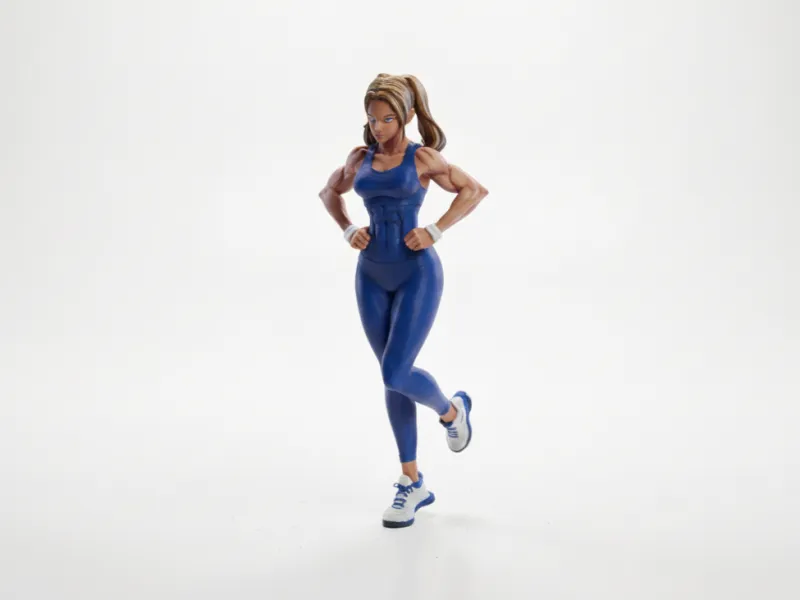 Fit Ponytail Babe Athletic Female Figurine 3D Printable