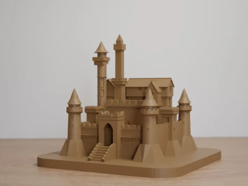 3D Printed Miniature Castle – Fantasy Decoration Model