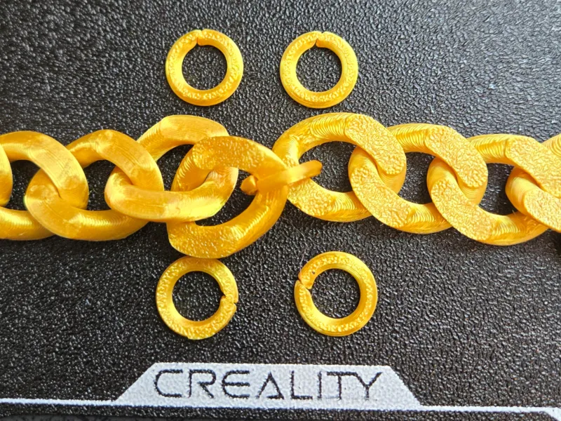 Cuban Necklace Gold Chain Link Connectors 5 Rings Fast Print