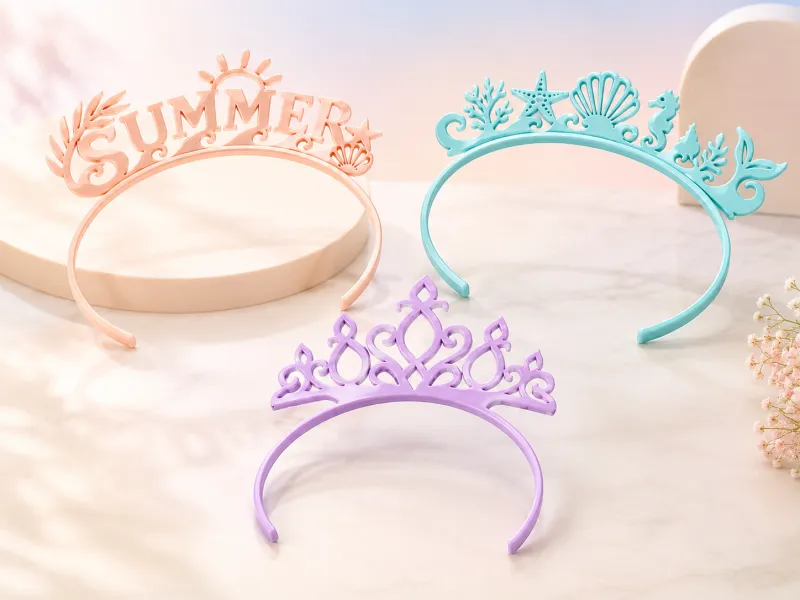 Set of 3 Decorative 3D Printed Headbands – Summer, Ocean
