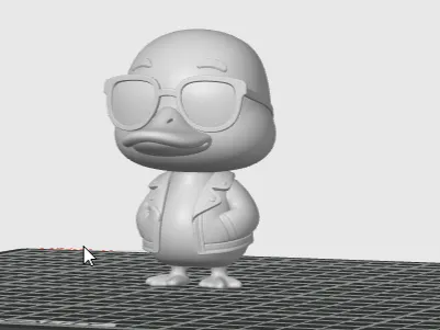 Duck with glasses and coat