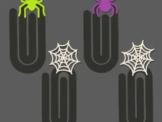 HALLOWEEN GIANT paperclips spiders & webs set