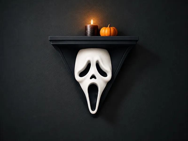 Prateleira de Parede de Fantasma Gritando para o Dia das Bruxas – Decoração de Terror Gótico