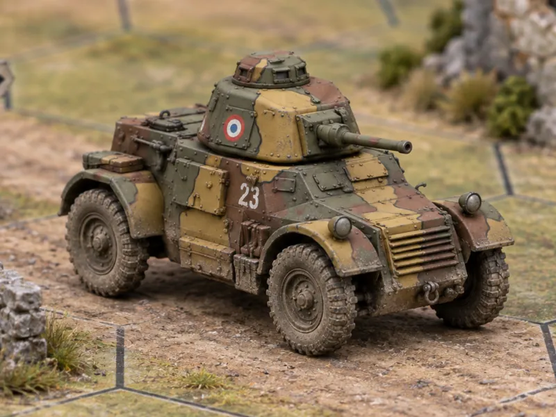 French tank 1940 WW2 for tabletop game Panhard AML