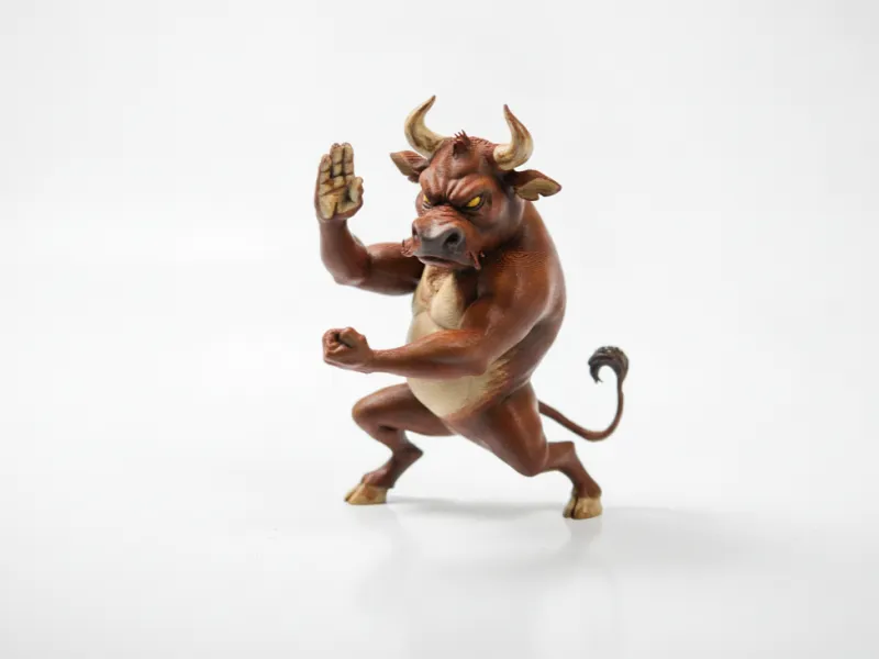 カンフー牛 武術動物フィギュア 3Dプリント可能