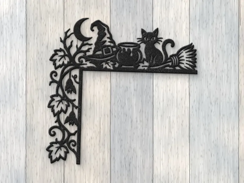 Witch Cauldron Corner Door Topper